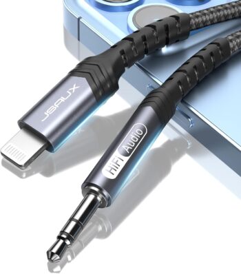 Jsaux _ Audio_Lightning-3.5MM_Male Grey 1M 1 Pack