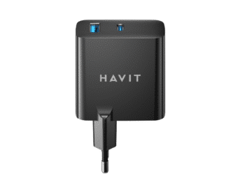 Havit wall Charger PD 45wat dual port with Gan technology for Laptop and MACBOOK and Google pixel and Iphone model uc45pro