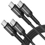 JSAUX ( CC0020) USB C to USB C Cable 100W/5A [1pcs 5 M], QC 4.0/USB PD Type-C Fast Charging Cord Compatible with MacBook Pro/Air M2, iPad Pro 12.9/iPad Air/Mini 6 Samsung Galaxy S23 S22 S21 Black (Copy)