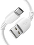 JSAUX(CC0001) White TPE 3A Type C Fast Charging Cable – Type C to USB A 1m