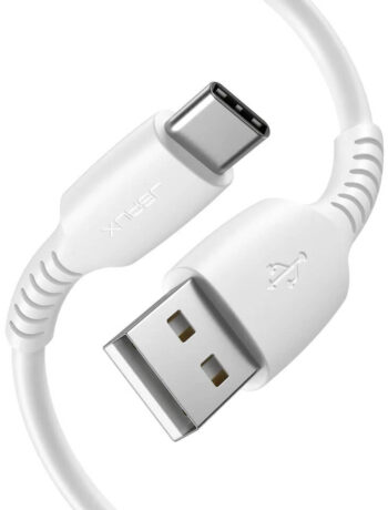 JSAUX(CC0001) White TPE 3A Type C Fast Charging Cable – Type C to USB A 1m
