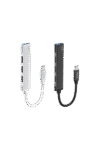 HAVIT HB41 4 IN 1 TYPE-C HUB , TYPE-C to 1 USB3.0 5gbps & 3 USB 2.0 480Mpbs ,Silver