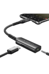 JSAUX 2-in-1 USB C to AUX Mic Jack with PD 30W Fast Charging Grey