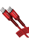 JSAUX Flex Series Cable – USB-C to USB-C Cable – 3A 60W Fast Charging Durable Nylon Braided Cable,2M Red