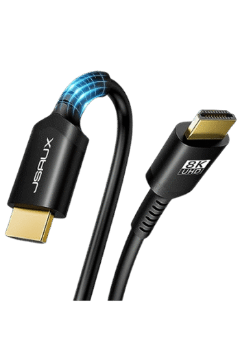 JSAUX PURE SERIES 8k 2.1 HDMI Ultra High Speed HDMI 4K@120Hz 8K@60Hz eARC HDR10+ Durable Cable ,10ft3m – Black . ( 2pack )