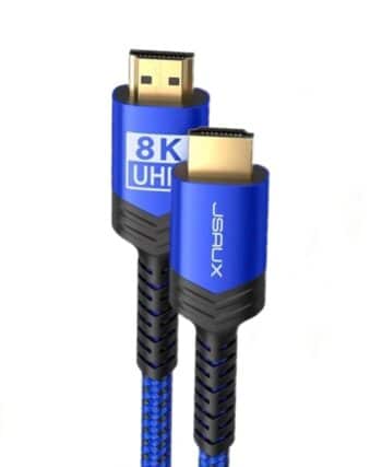 8K HDMI Cable 3M, JSAUX 8K HDMI Cord (8K@60Hz 7680×4320, 4K@120Hz), Supports 48Gbps eARC HDR10 HDCP 2.2 & 2.3 3D, Compatible with PS5, PS4, X-Box Series X, LG/Samsung QLED TV Blue(1 Pack)
