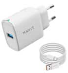 Havit St9222 Wall charger 22.5Watt output 22.5 Watt, Support VOOC; Compatible with Oppo, Realme One Plus, with Type C VOOC Cable white