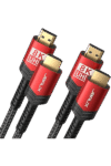 JSAUX( CV0011) 8K HDMI Cable 2.1 3m, 48Gbps 8K & 4K Ultra High Speed HDMI Braided Cord, 4K @ 120Hz 144Hz, 8K @ 60Hz, HDCP 2.2 & 2.3, HDR 10, eARC Compatible with Laptop Monitor UHD TV PS5 PS4 Dolby -Red(2 Pack)
