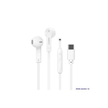 Havit E336C Headphones with microphone USB-C White