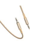 HAVIT CB66 3.5MM AUX Cable,24K Golden Plated With High fidelity Nylon Weave Cable, 1M Gold