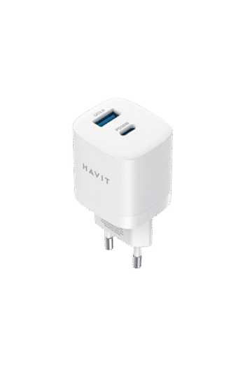 HAVIT UC30 Wall Charger 33W Dual Ports( PD 33W,USB-A 30W) Supprot (PPS/PD3.0),EU White