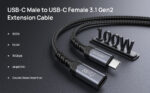 jasux-usb-c-male-usb-c-female-3.1-gen2-5a-extension-grey-0.5m