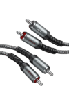Jsaux (CM0023) 2RCA Male to 2 RCA Male Stereo Audio Cable 2M GREY