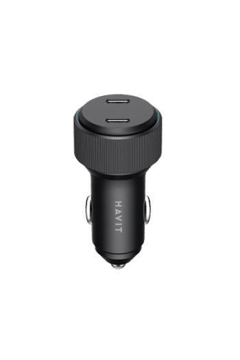 HAVIT – Total 60 W ( PD30W + PD30W ) USB-C Fast Charge Dual Port Car Charger