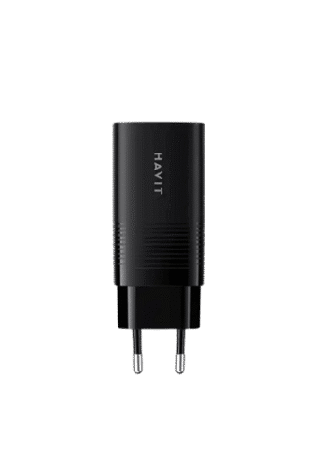 HAVIT USB C Charger UC20 EU, 65W Fast Charger, Ipad Iphone Charger, 3-Port Fast For MacBook Pro/Air, IPad Pro, Samsung, Note 20/10+, IPhone 15/Pro Black